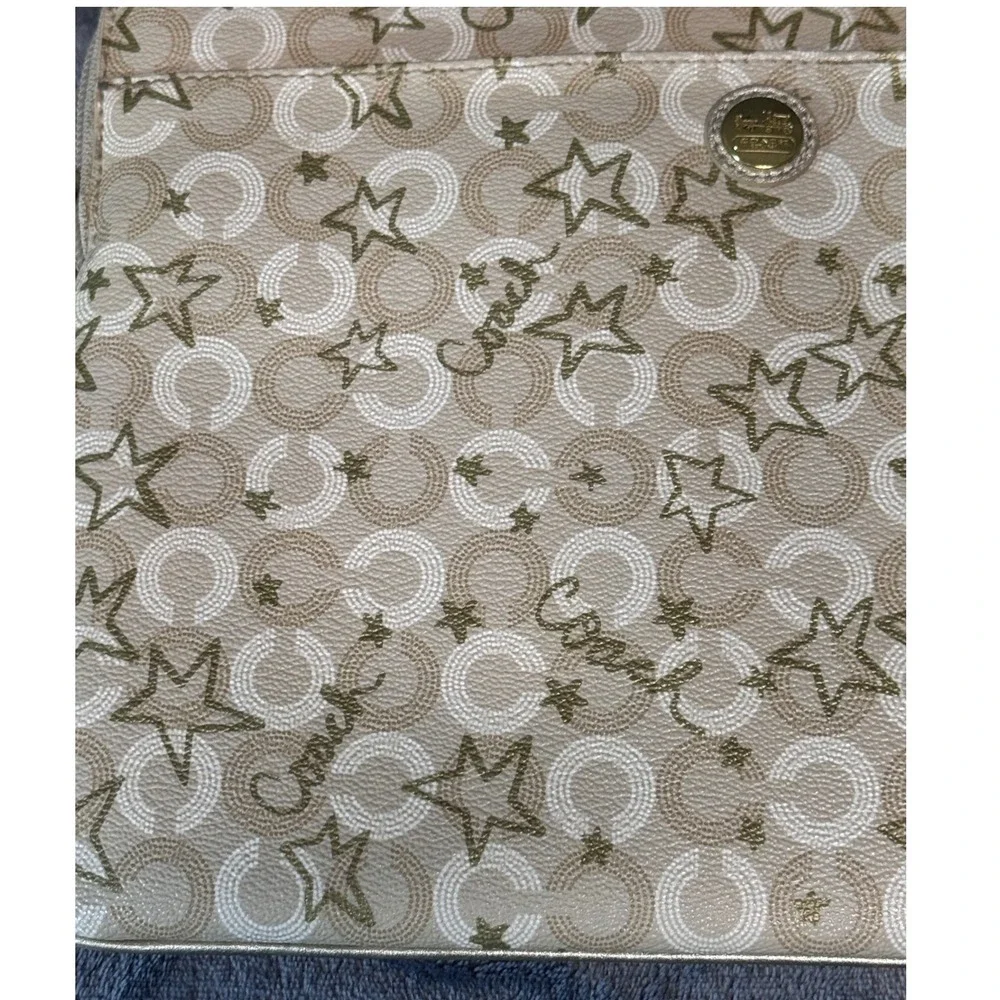 Coach Waverly Snow Queen Universal Tech Tablet Case Gold Cream Stars Padded Y2K
